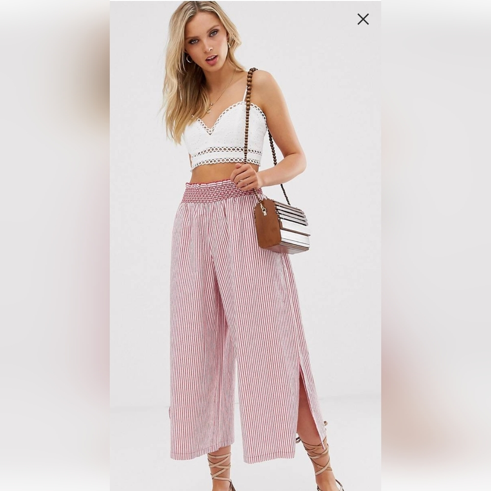Asos red stripe pants